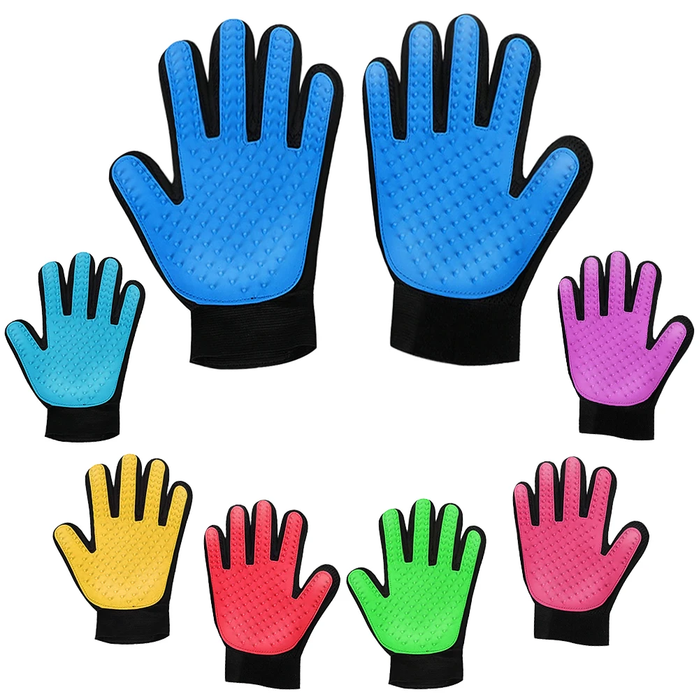 

Kinyu Customized Deshedding Pet Hair Remover Brush Pet Grooming Glove, Light blue/ dark blue/ purple or custmized