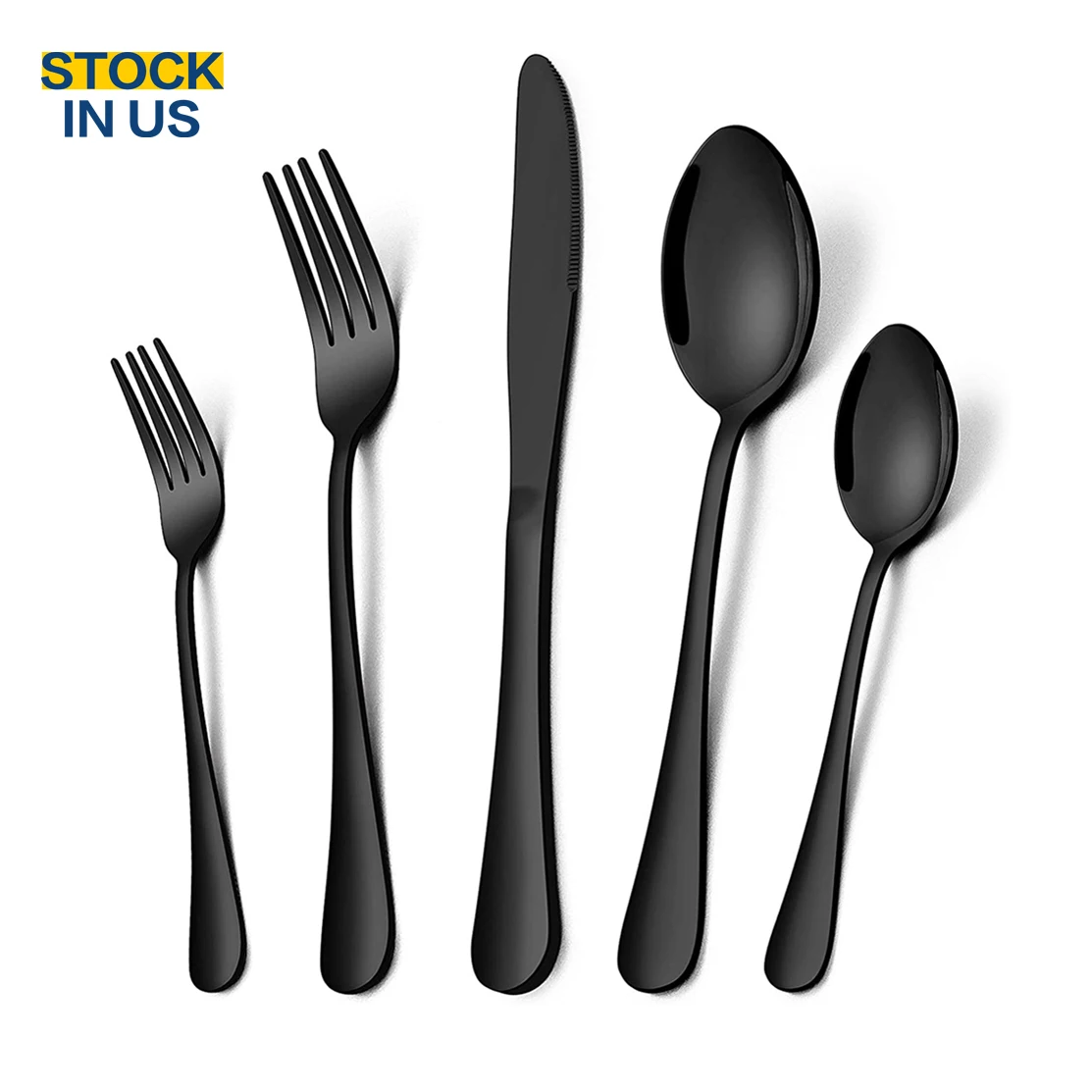 

US STOCKS black silverware cutlery set stainless steel cutlery set case, Silver, black, rose gold, gold