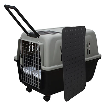 

Pet Products CatCage Carrier Porter Travel Kennel Hard Sided Pet Travel Carrier, Brown, black