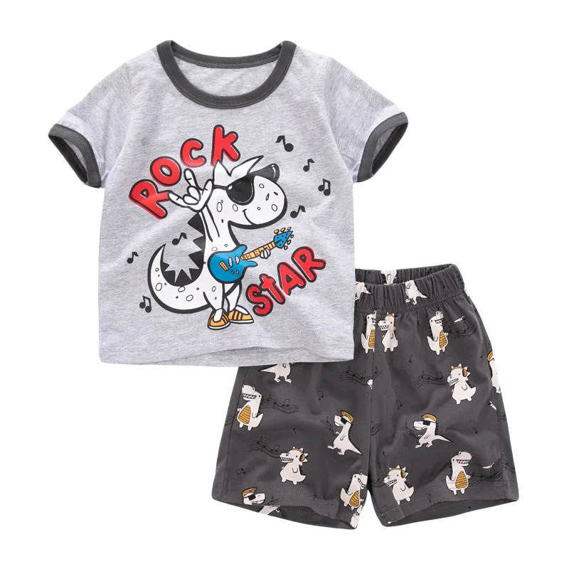 

Summer new short-sleeved children's suit cotton boy suit