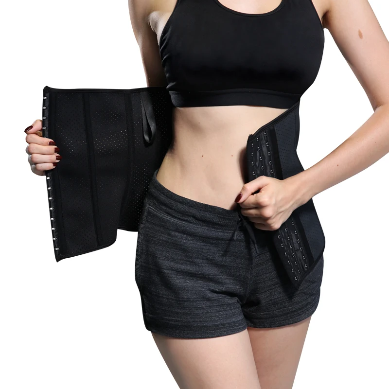 

2021 Hot Sell High Quality Fashion Sports Waist Protection Comfortable Breathable Body-building Sweat Waist Trainer, Black