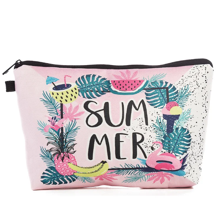 

2021 Wholesale 3D digital printing travel makeup bag fashion flower women cosmetic bag, Colors