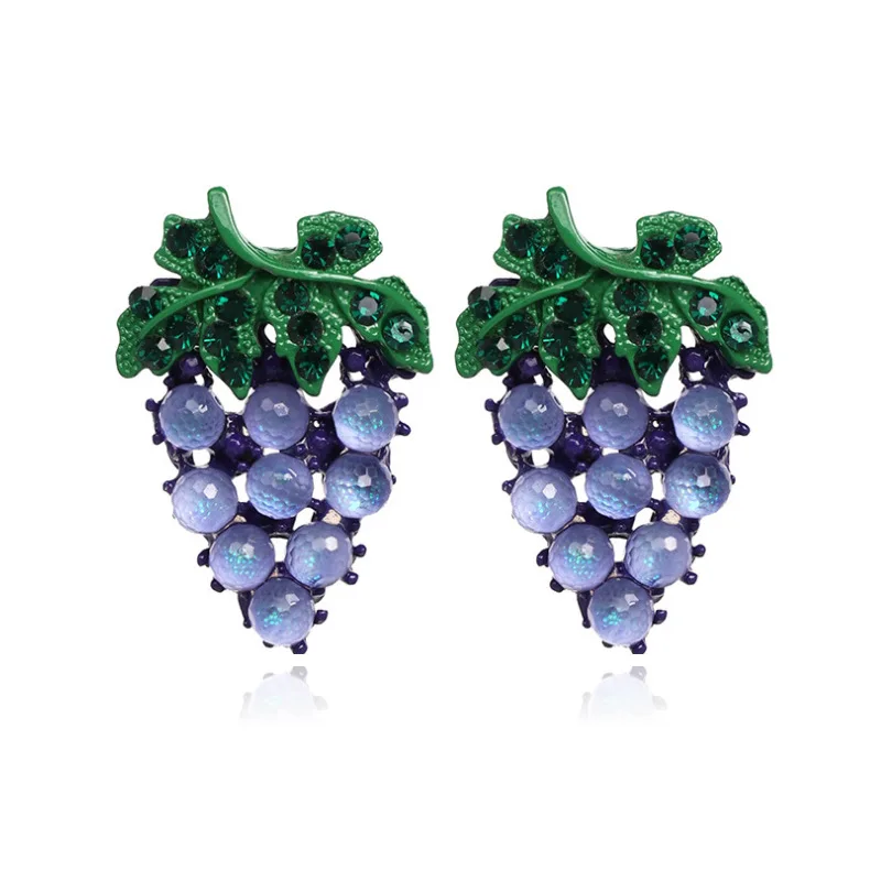 

Summer Chic Crystal Rhinestone Grape Shaped Stud Earrings
