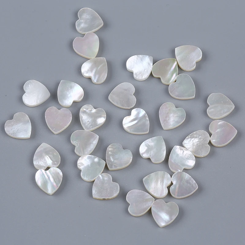 

Mother of pearl shell heart shape loose shell beads jewelry, White