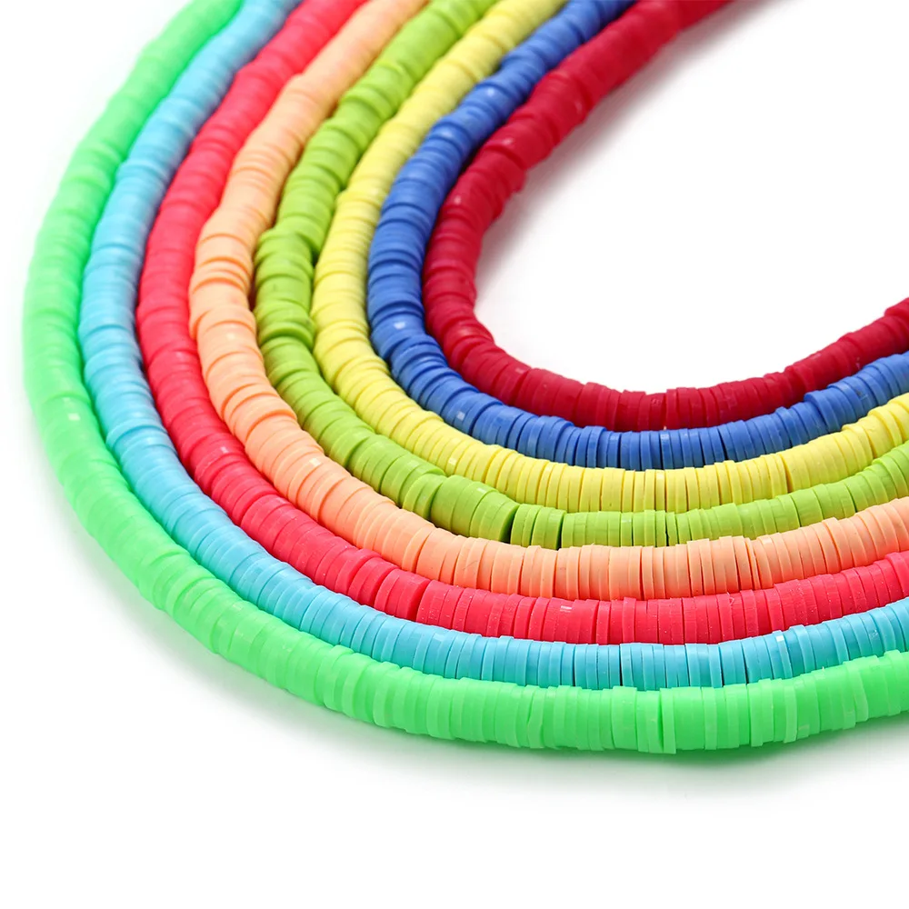 

Wholesale 3mm 4mm 5mm 6mm Chip Disk Loose Spacer Beads Vinyl Heishi Polymer Clay Beads, Various colors