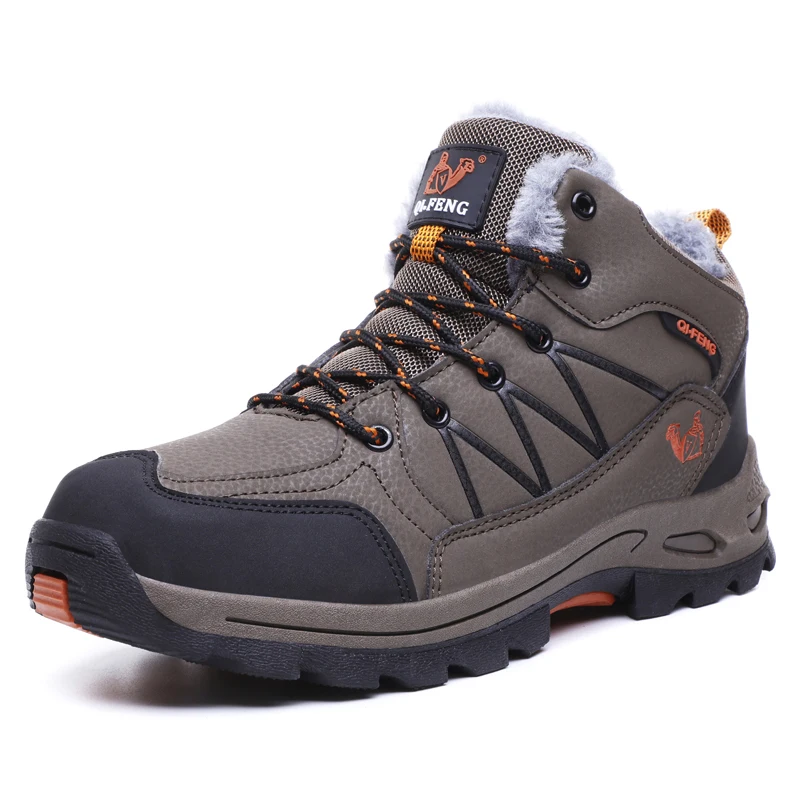 

YT Men's large size high top cotton hiking shoes ladies winter outdoor non-slip boots, Picture