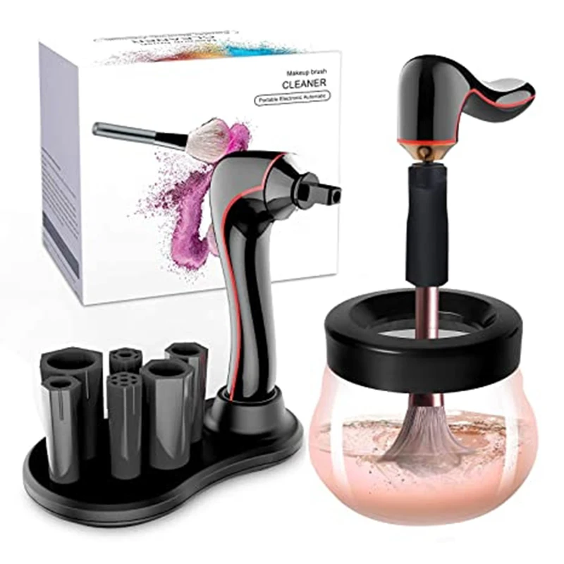 

New Upgraded USB Rechargeable Private Label Professional Electric Automatic Makeup Brush Cleaner and Dryer, White, black