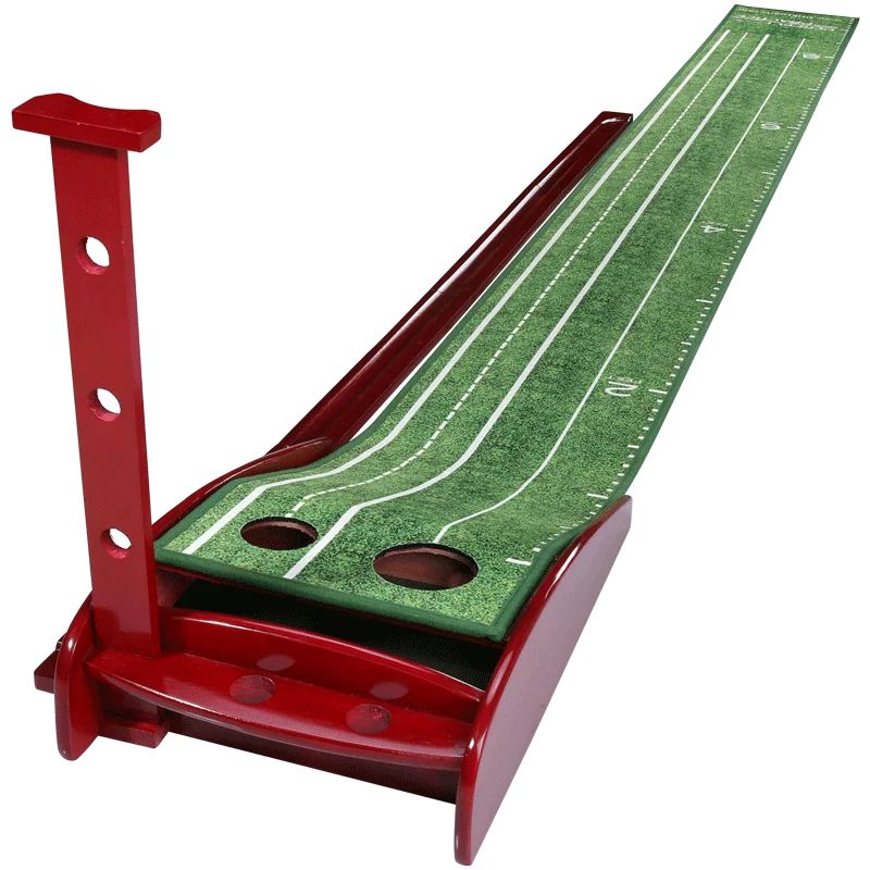 

Golf Putting Green Mat with Wood Auto Ball Return System Crestgolf Golf Putter Swing Trainer Indoor Outdoor Training Aid