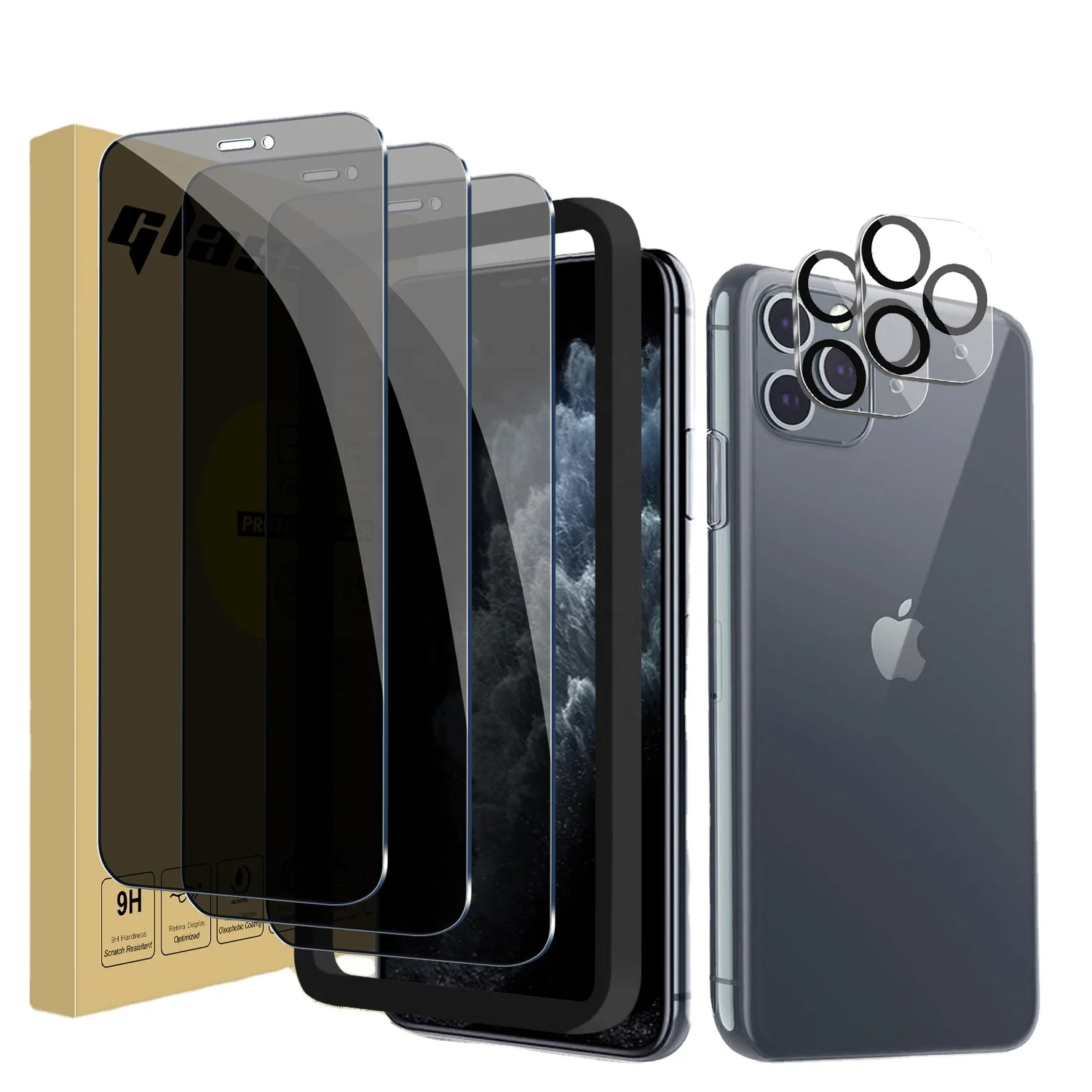 

Amazon 0.33mm Screen protector 3+2 Camera Protector Fine hole 3D Tempered Glass for iphone 11 Max 6.5 Japan AGC Glass