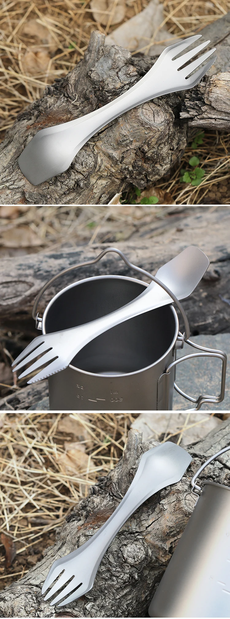 Titanium Camping Backpacking Cutlery Spork Fork Spoon Ultralight