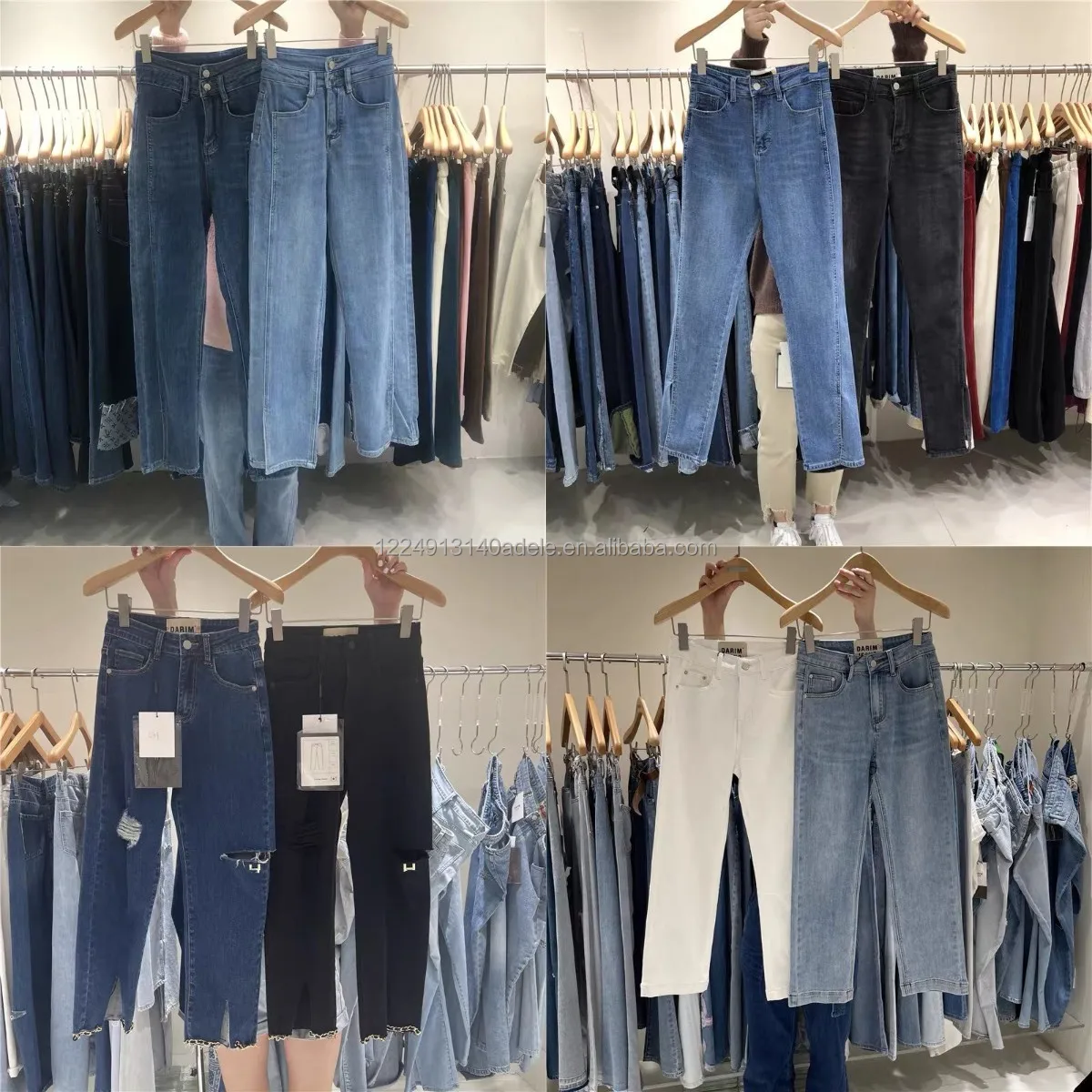 

Custom Jean Woman Casual Pants Denim Cotton JEANS OEM Spandex Technics Style Fly Fabric Zipper High Waist Women's jeans