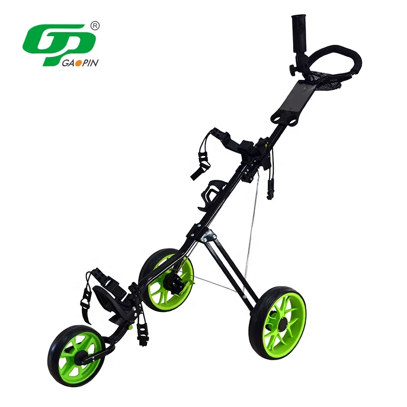 

Gaopin 3 Wheels Wholesale Golf Push Carts Aluminum Alloy Foldable Golf Push Trolley, Black