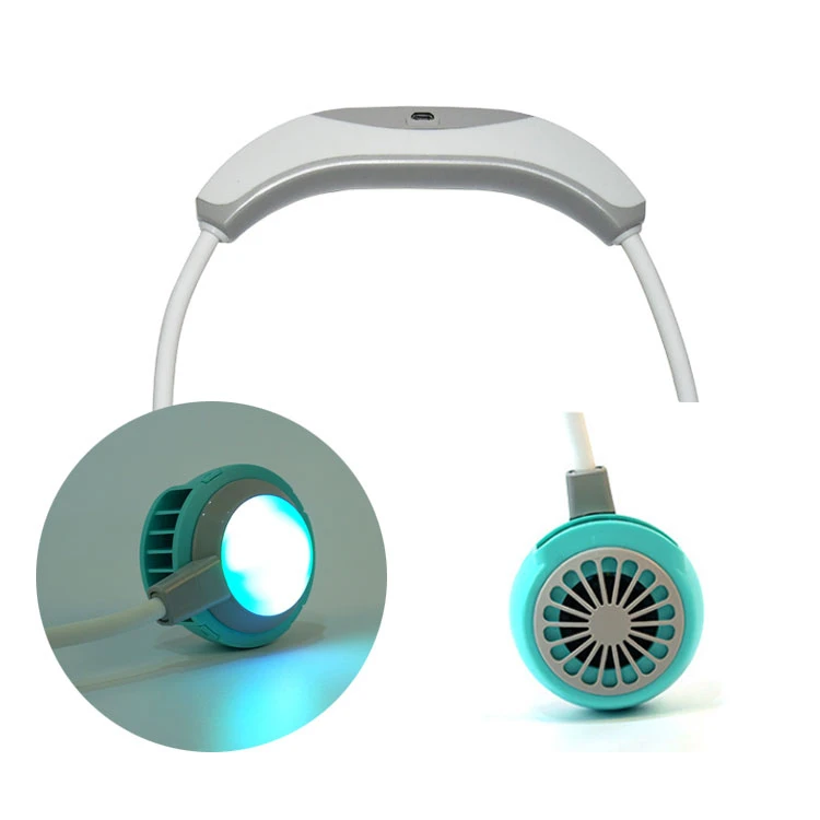 
2020 Most Popular Outdoor Sport Bladeless Led Small Mini Hanging Neck Fan 