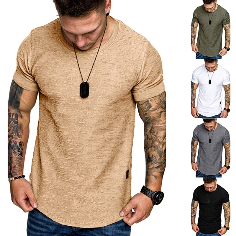 

Hot Sale Plus Size Summer Men's O-neck Multi Color Blank Polyester Cotton T-shirts