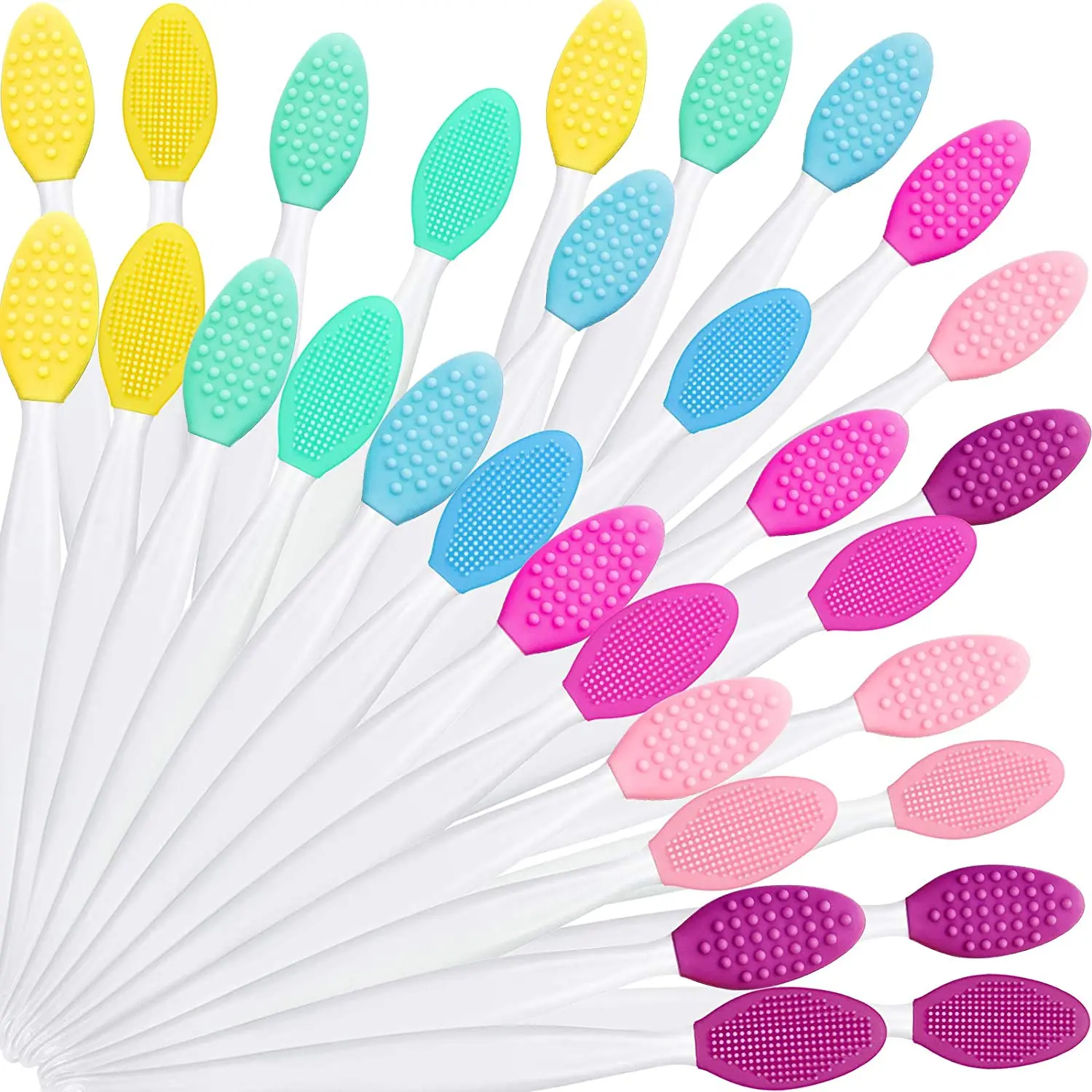 

Private Label Silicone Exfoliating Lip Brush Double-Sided Soft Nose Exfoliator Brush Lip Scrubber Tool 6 Colors, Blue,pink,rose red,green,yellow,purple