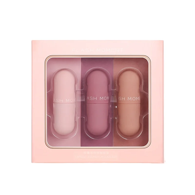 

Lip Set 3 Colors Matte Liquid Lipstick Set Lip Glossy Vegan High Shine Lip Gloss