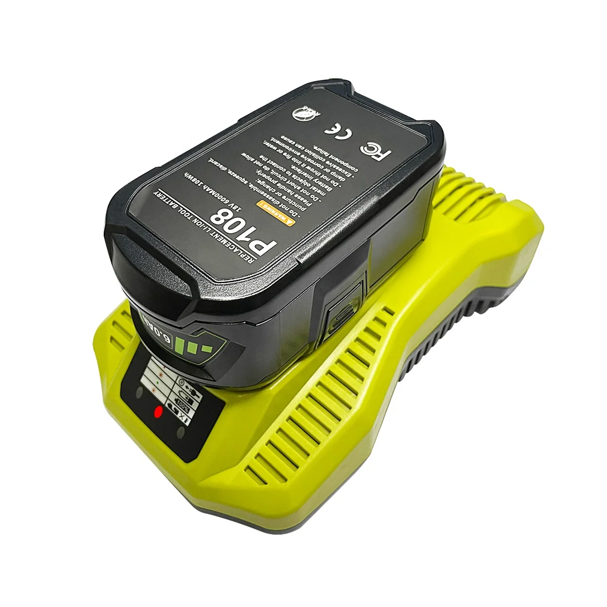 

P117 For Ryobi 18V Battery Charger Compatible with Ryobi 12V 18V 3A One+ Plus Lithium Battery P103 P105 P107 P108, Green+black