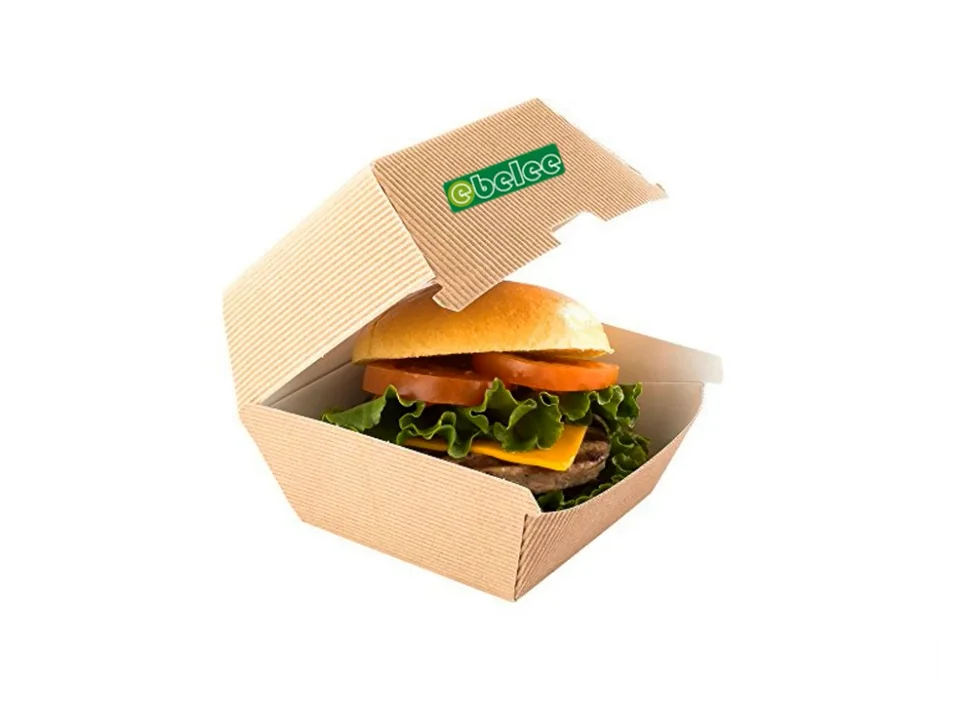 Ripple Paper Burger Box Food & Beverage Packaging Corrugated Paper ...