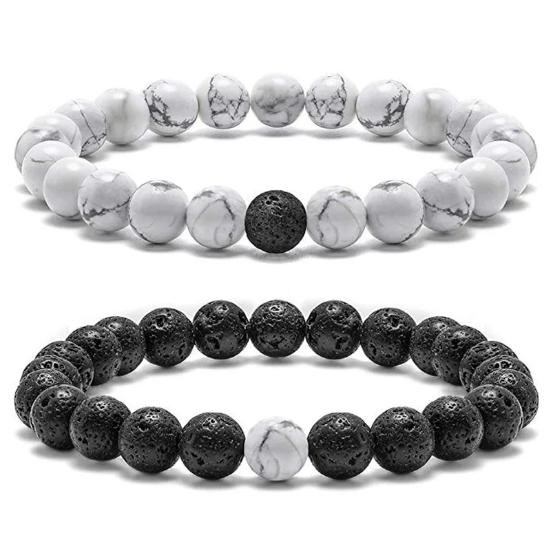 

Direct sales of hot style bracelet women simple joker natural yoga volcanic stone hand beads, As pic show