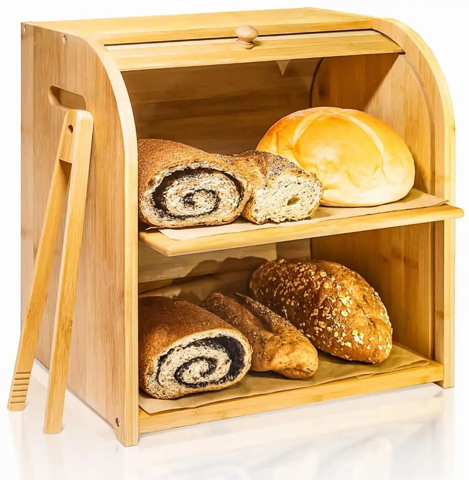 

Bamboo Bread Box Storage Custom Wooden Holiday Wooden Nutcrackers Decoration Natural Wood Color Box & Case