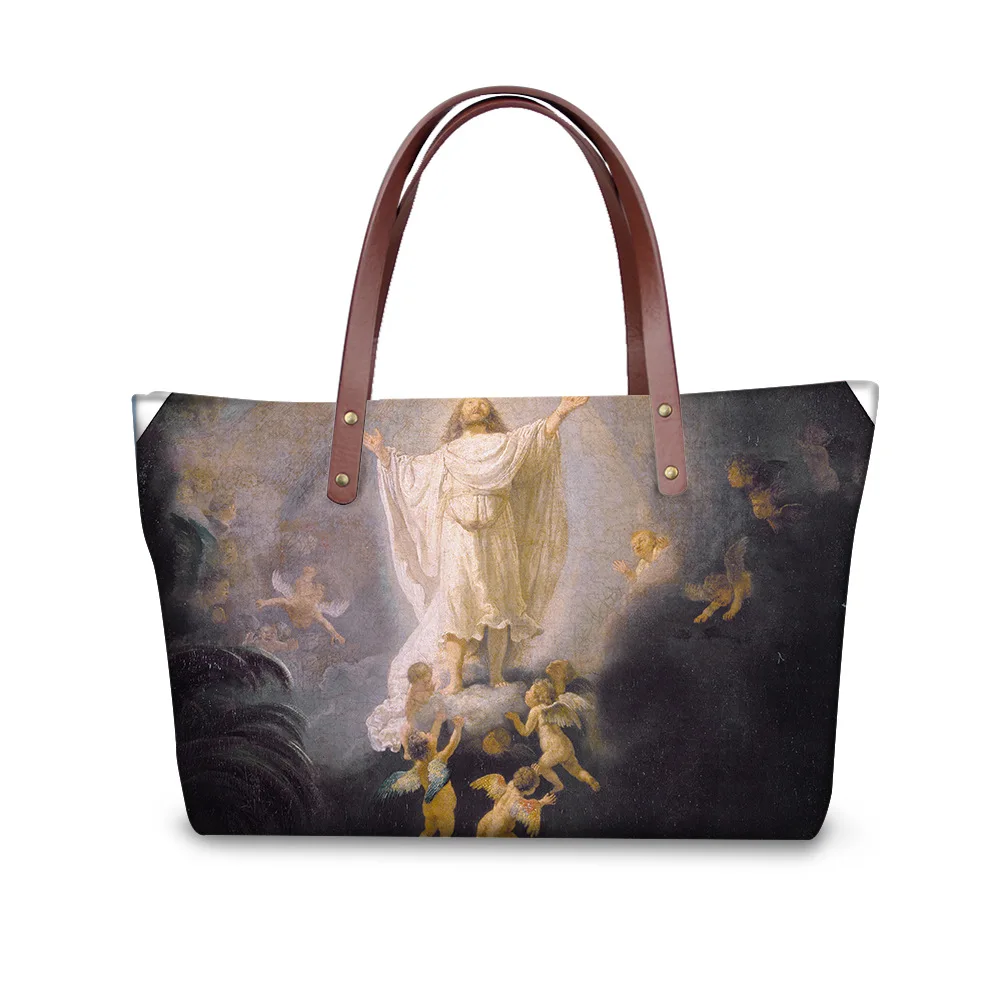 

2022 High quality Custom Womens Handbags painting pattern Print Leather Designer Ladies Hobo Shoulder Bag Purses