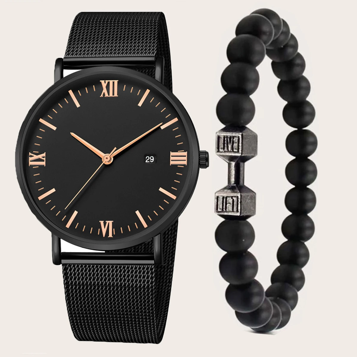

Rose gold plate luxury gift bracelet watch ladies gift women sets women watch set