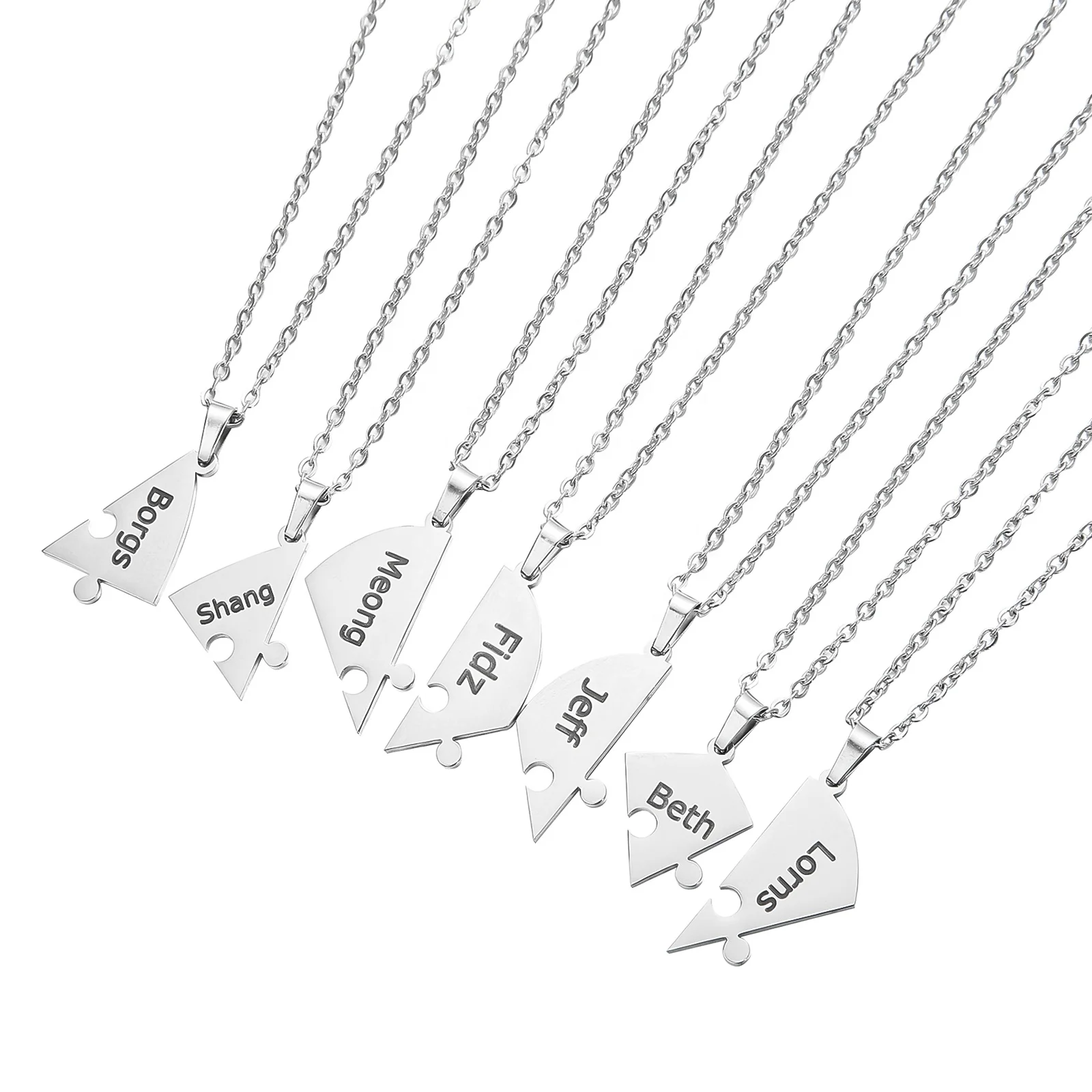 

New high quality 7-piece family Arabian stainless steel necklace for Mother's Day gift., Customized color