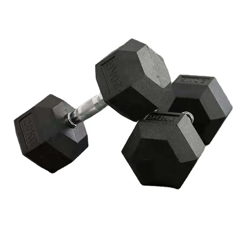 

Fitness Gym Hexagonales 20 kg 2.5kg 45 lb Rubber Coated Weights Hex Dumbells Dumbbells Set, Multi color options