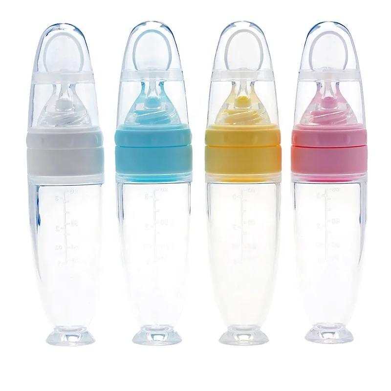 

Custom Logo OEM ODM Silicone Baby Feeder Spoon Feeding Water Milik Bottle