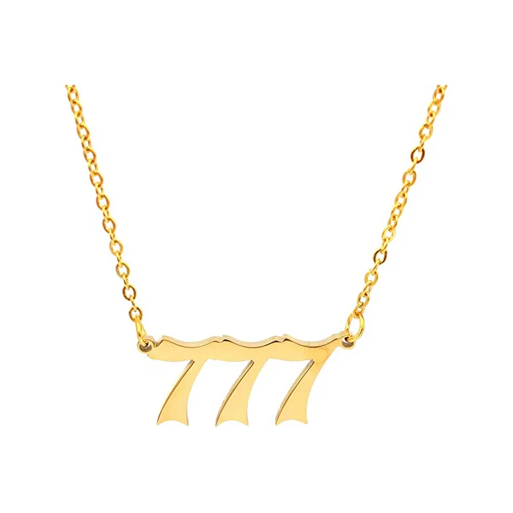 2021 Hot Selling Beautifully Gold Plated Necklace Stainless Steel Angel Number Necklace For Women