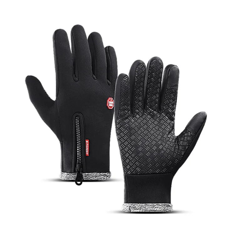 

Winter Gloves Touched Screen Anti-skidding Glove Windproof Warm Thermal Gloves, Black
