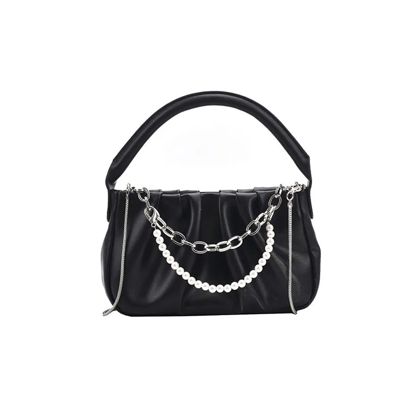 

Spring 2021 new fashion Pearl handbag with large capacity and simple shoulder messenger bag