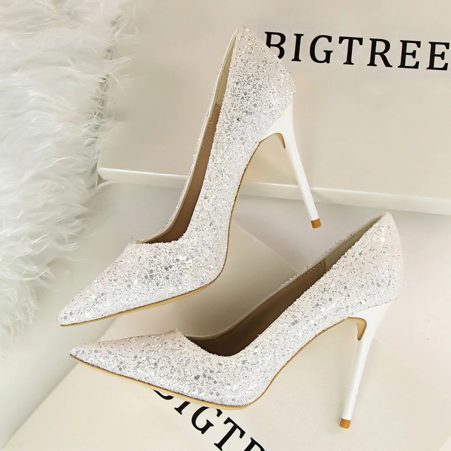 

FS2268 New Women Pumps Sexy High Heels Gold kitten heels Sliver Wedding Shoes Ladies Shoes White Women Shoes stiletto