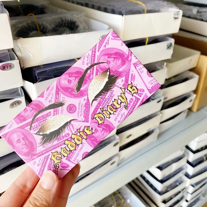 

Natural faux Luxury mink lashes pink magnetic False eyelashes vendor customized pink lashpackaging boxes