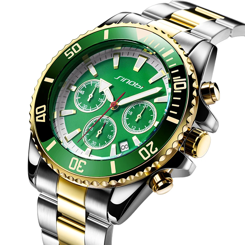 

Sinobi S9863G Luxury Watch Stainless Steel Waterproof Watch For Sports Watch Men Quartz Wristwatch montre homme