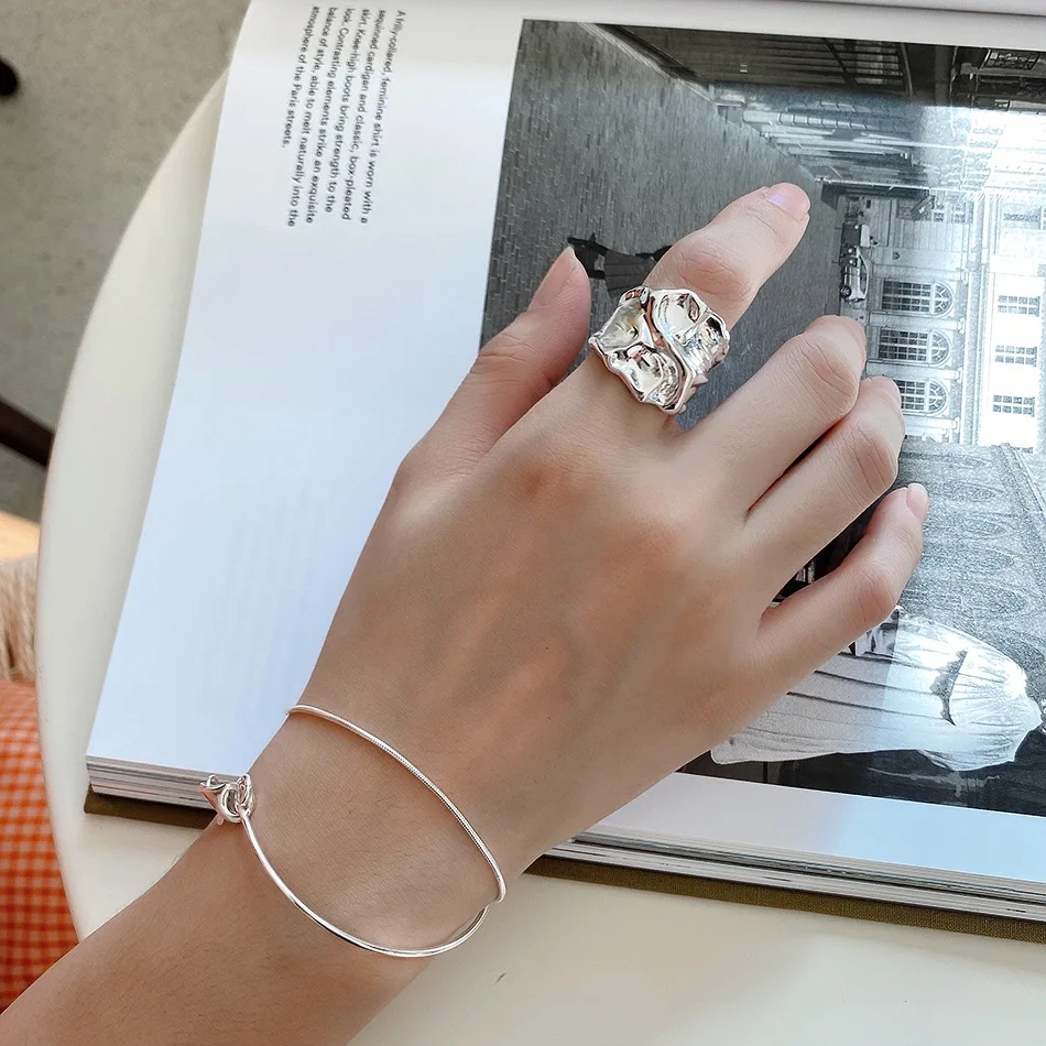 

VIANRLA 925 sterling silver chunky ring adjustablenew arrived ring for women