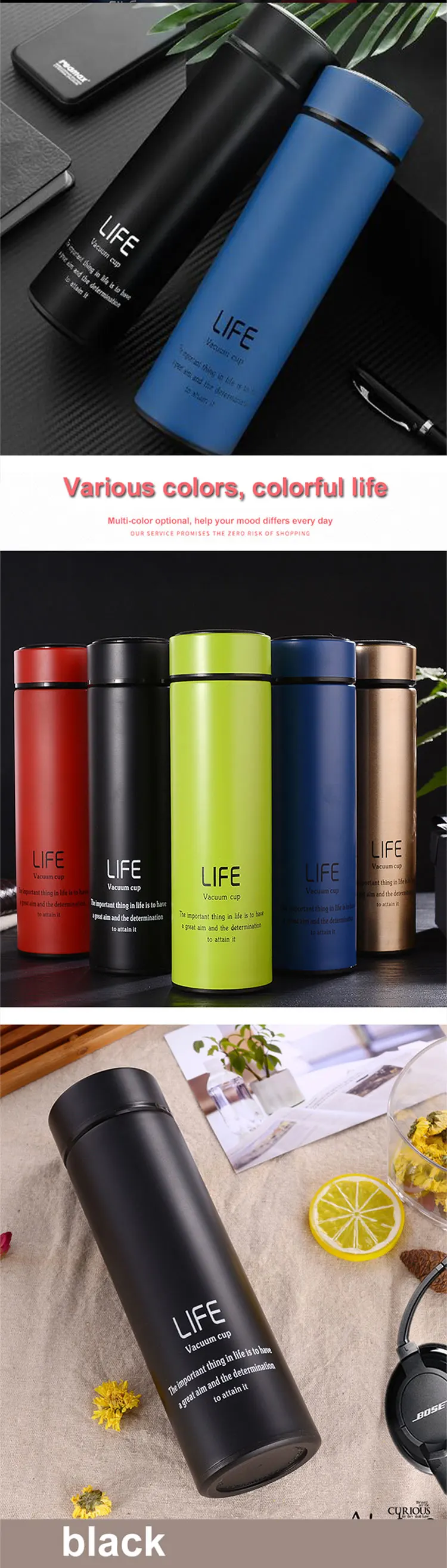 China manufacturer insulate tumbler fashionable business vacuum cup nano alkaline water flask VRVFB1787