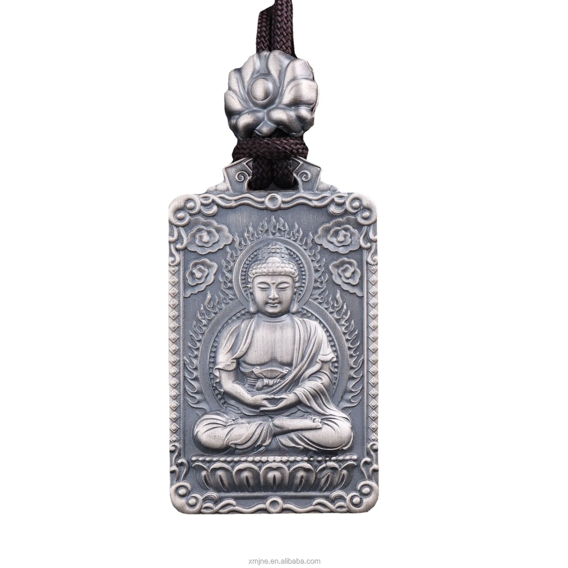 

Certified S999 Buddha Sterling Silver Pendant For The Year Of The Tiger 12 Chinese Zodiac Men's Rotating Eight Guardian Charm