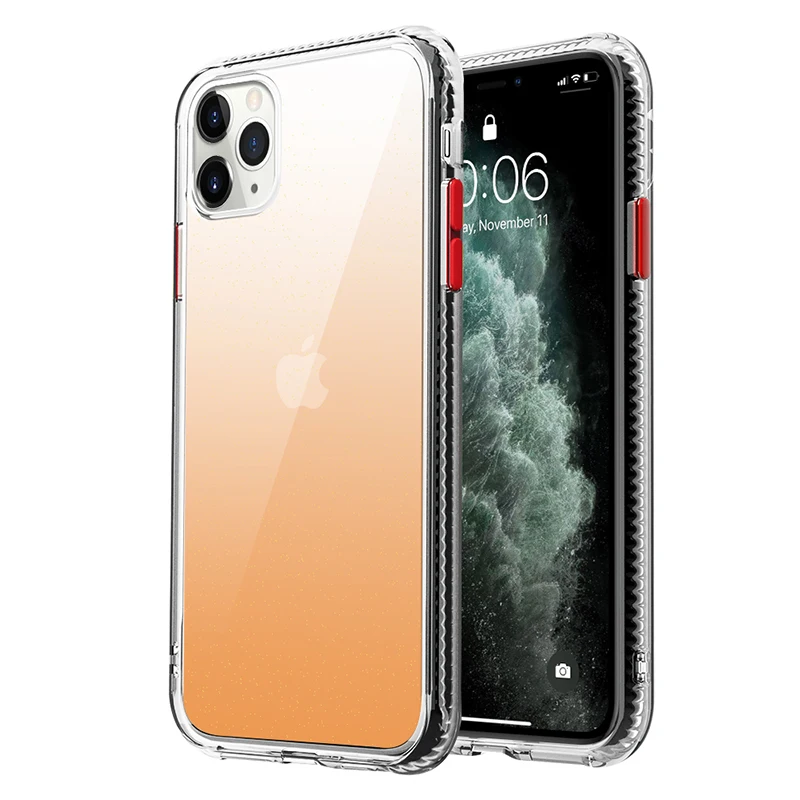 

For iPhone 12 Pro Max mini IMD Glitter With Fade Color Design Double Hard TPU Shockproof Phone Cover Case