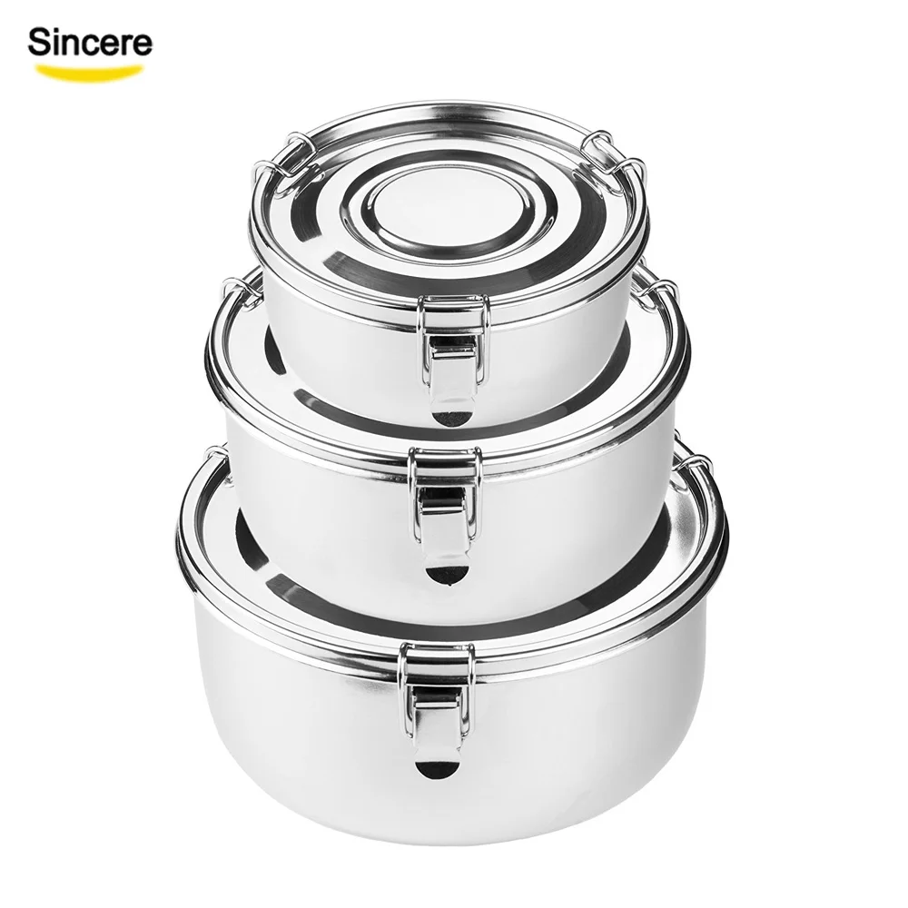 

Non-plastic Eco Leakproof lock and lock stainless steel freezer air tight food container bento box