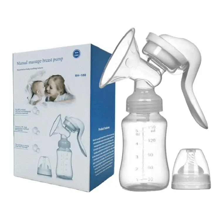 

Manual Breast Pump Baby Nipple Suction Feeding Milk Bottles, White