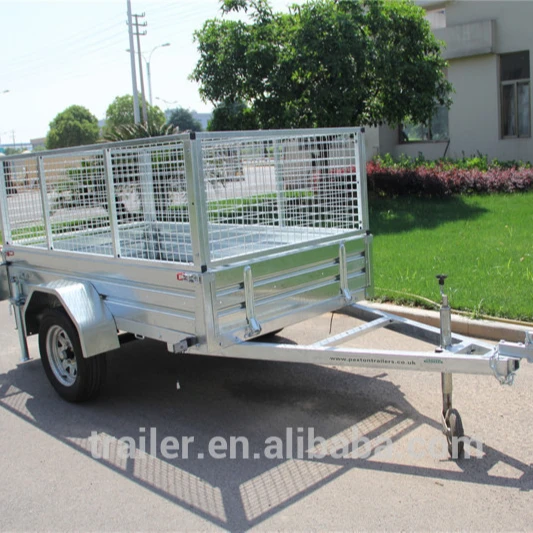 7x4 PVC Cover box trailer with cage;hot dipped galvanized trailer;bolt on trailer
