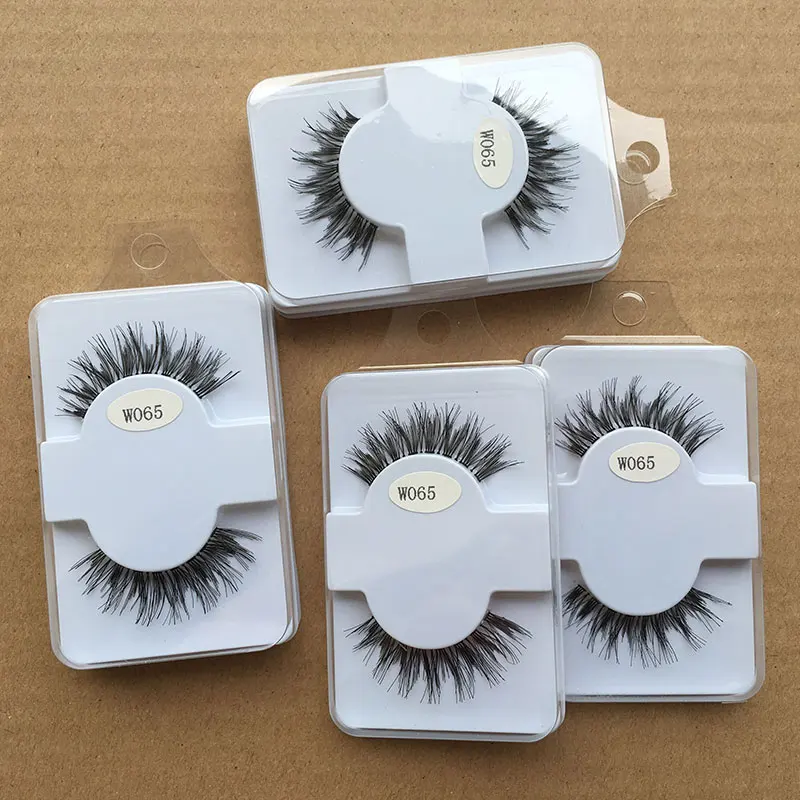 

Handmade Natural 3D false eyelashes 100% human hair Lashes Private Label, Black