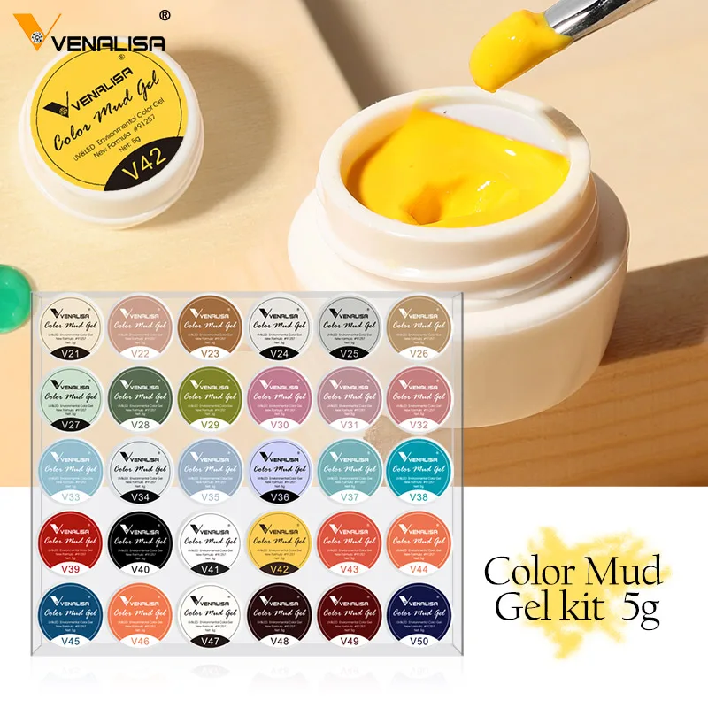 

91257K#Pudding Color Gel set 2021VENALISA Newest Pure Color Paint Gel Nail Art One stroke Nail Polish uv Manicure Varnishes, 60 colors #v01-v60