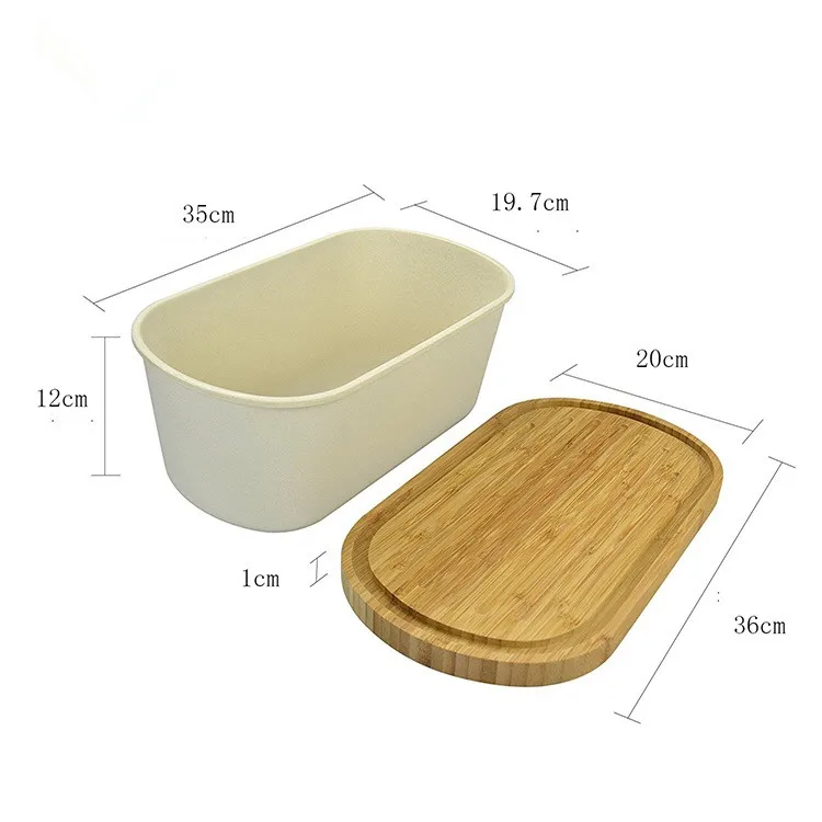 

Hot sale storage food container / kitchen bamboo bread box bin with bamboo lid, Customized color