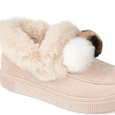 

Cheap hot selling new winter ladies house fluffy with bow shoes women snow bedroom furry slides, Black,white,pink,black+red