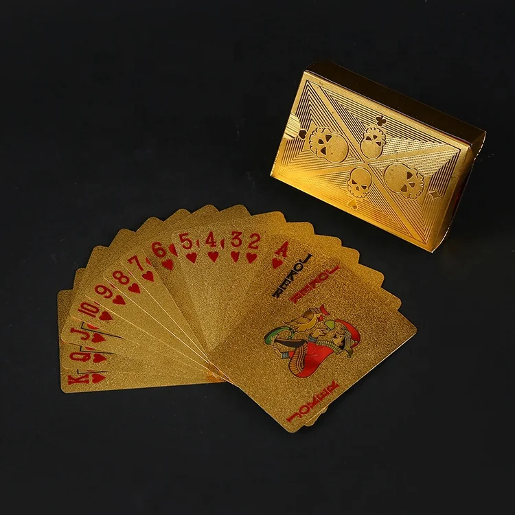 

Top Sale Design Skull Playing Cards Waterproof Poker Cards Black And Gold