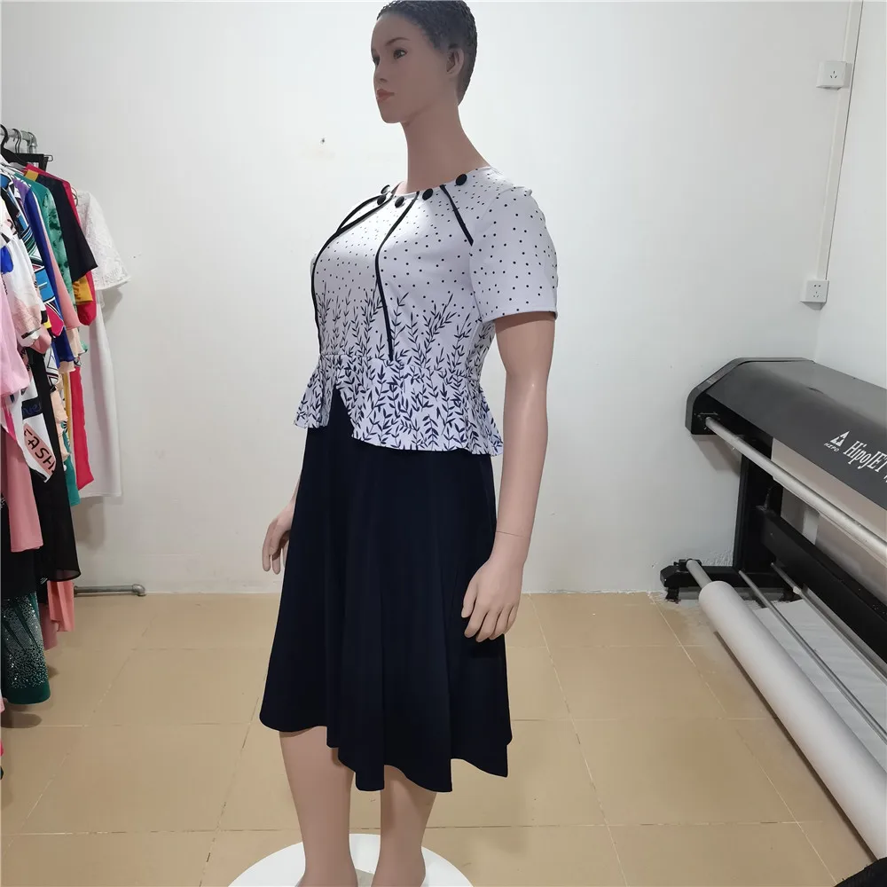 

Party Women Bodycon Maxi Print Dresses Plus Size Floral Print Half Sleeve Dress, Customized color