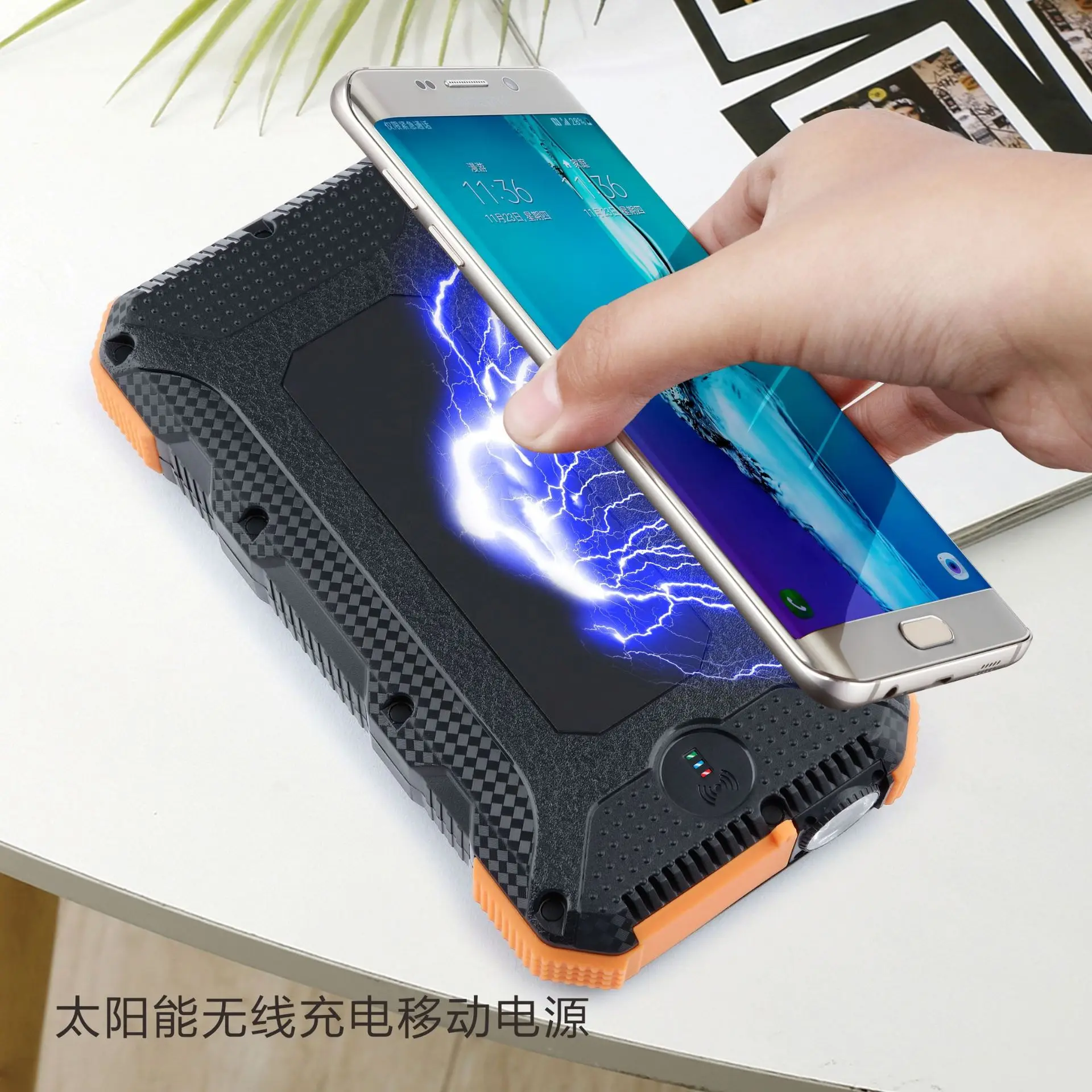 

Power bank 20000mah high capacity wireless solar power banks waterproof PD 18W fast charging portable power bank solar