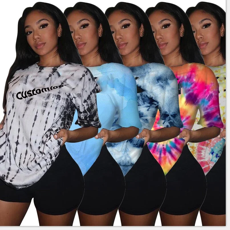 

2021 printed Tracksuit Summer two piece set women Clothing short tops sweatshirt + bike pants set wholesale joggers suits women
